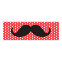 Moustache noire d'amusement sur le motif de point  cartes de visite personnelles