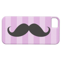Moustache noire de guidon sur les rayures violette coque iPhone 5