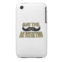 Moustache noire drôle - mai le Stache soit avec vo Coque iPhone 3 Case-Mate