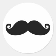 Moustache noire vintage drôle autocollants