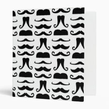 Moustache Print Binder