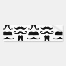 Moustache Print Bumper Stickers