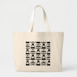 Moustache Print Canvas Bags