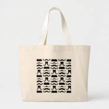 Moustache Print Canvas Bags