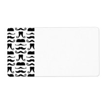 Moustache Print Label