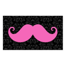 Moustache rose de guidon sur le motif noir de dama modèle de carte de visite