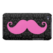 Moustache rose de guidon sur le motif noir de dama étuis barely there iPod