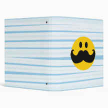 Moustache Smiley 3 Ring Binder
