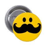 Moustache Smiley (Customizable background colour) Button