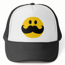 Moustache Smiley (Customizable background colour) Trucker Hats