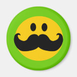 Moustache Smiley (Customizable background colour) Refrigerator Magnet