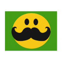 Moustache Smiley (Customizable background colour) Post Card