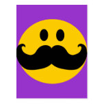 Moustache Smiley (Customizable background colour) Postcard