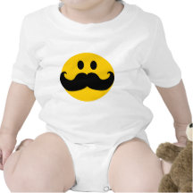Moustache Smiley (Customizable background colour) Tshirts