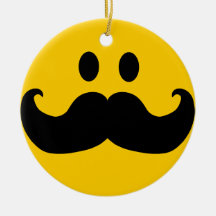 Moustache Smiley Ornaments