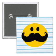 Moustache Smiley Pins