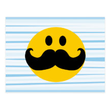 Moustache Smiley Postcard