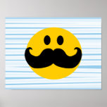 Moustache Smiley Print