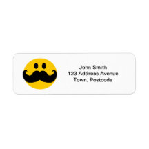 Moustache Smiley Return Address Label