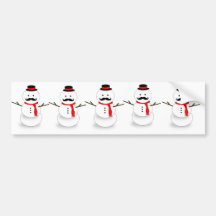 moustache snowman bumper sticker