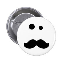 Moustache Speldbutton