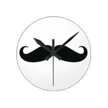 Moustache Stache Wall Clock
