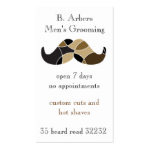 Moustache themed double sided business card
