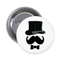 moustache, top hat, bow tie and pearls pin