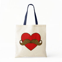 Moustache Valentine Heart Bag