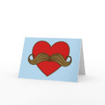 Moustache Valentine Heart cards