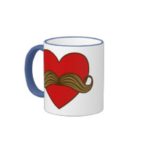 Moustache Valentine Heart Mug