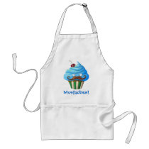 Moustached Cupcake -custom txt- Apron
