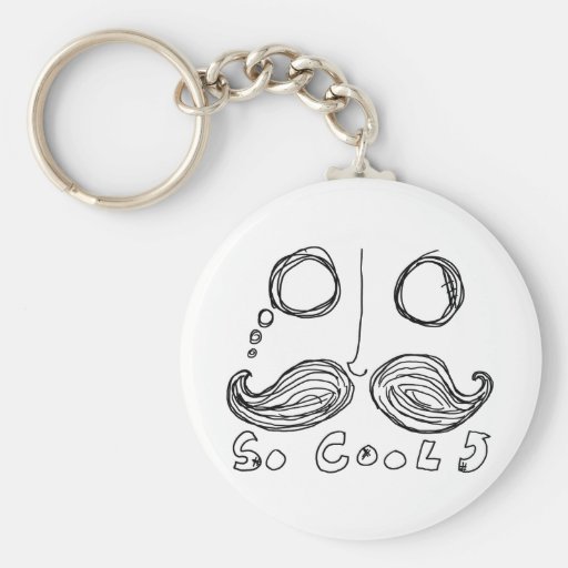 moustaches are so cool keychain