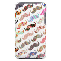 Moustaches colorées Girly drôles de motifs Étui Barely There iPod