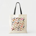 Moustaches colorées Girly drôles de motifs Sac De Toile