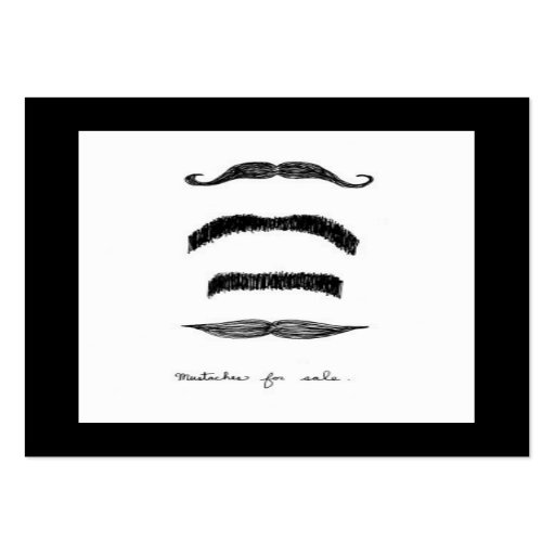 Moustaches For Sale Vertical Chubby Business Cards