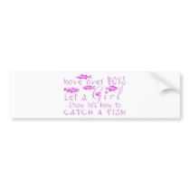 MOVE OVER BOYS GIRLS FISHING BUMPER STICKERS