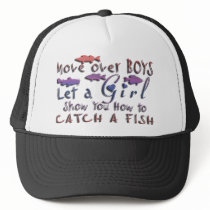 MOVE OVER BOYS GIRLS FISHING TRUCKER HAT