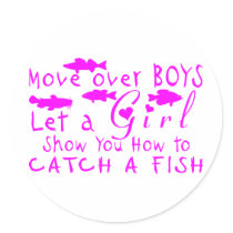 MOVE OVER BOYS GIRLS FISHING STICKER