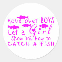 MOVE OVER BOYS GIRLS FISHING STICKER