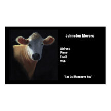 Movers Business Card: Cow: Let Us Moooove You