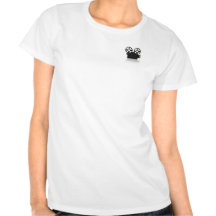 Movie Camera in Black and Gold on White Shirts