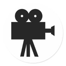 Movie Film Cine Camera Hollywood Round Stickers