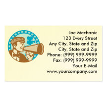 Movie Film Director With Bullhorn And Camera Retro Business Card Templates