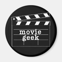 Movie Geek with Clapboard Fridge Magnets
