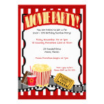 MOVIE PARTY Ticket Birthday Invitations
