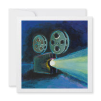 Movie projector colourful expressive painting art