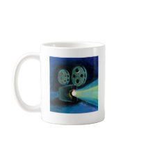 Movie projector colourful expressive painting art mug