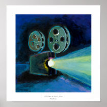 Movie projector colourful expressive painting art