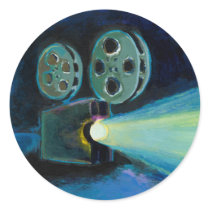 Movie projector colourful expressive painting art